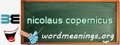 WordMeaning blackboard for nicolaus copernicus